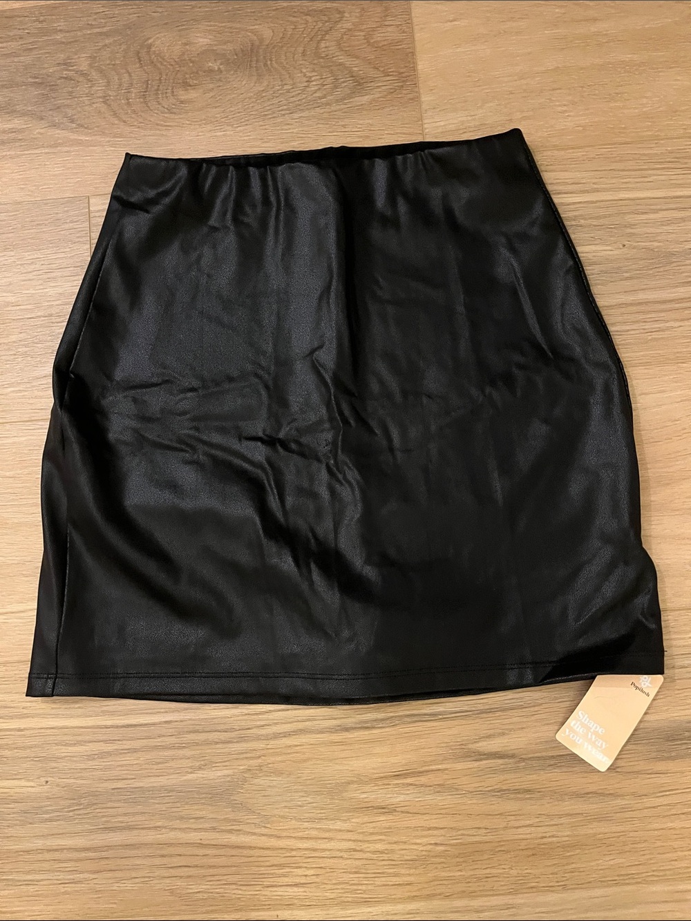 NWT Faux Leather Mini Skirt - Sleek Style with Attached Shapewear Shorts